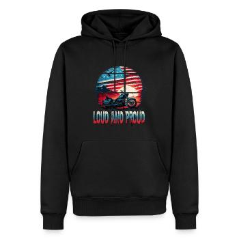 Loud And Proud für einen Motorradfahrer Opa Vater - Männer Premium Bio Hoodie - Schwarz - Vorne - Nico (187cm)