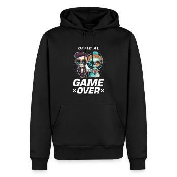 Jeu de couple de mariage sur le couple de mariage Jga - Sweat à capuche Premium bio Homme - noir - Devant - Nico (187cm)