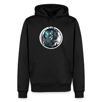 femme prêtresse - Sweat à capuche Premium bio Homme - noir - Devant - Nico (187cm)