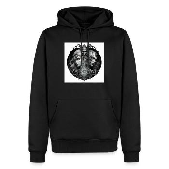 gemeaux 2 femmes dos à dos - Sweat à capuche Premium bio Homme - noir - Devant - Nico (187cm)