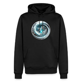 gemeaux 2 statues - Sweat à capuche Premium bio Homme - noir - Devant - Nico (187cm)