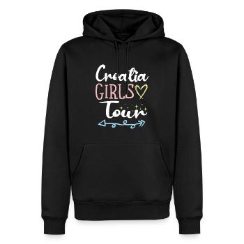 Tournée des filles en Croatie - Sweat à capuche Premium bio Homme - noir - Devant - Nico (187cm)