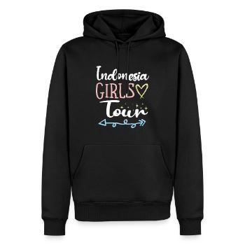 Tournée des filles en Indonésie - Sweat à capuche Premium bio Homme - noir - Devant - Nico (187cm)