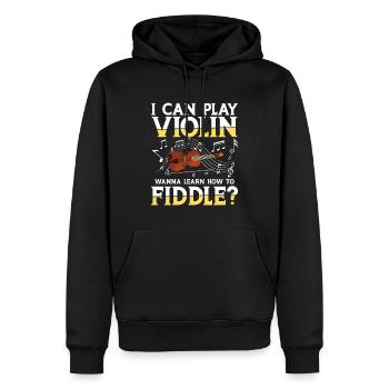 I Can Play Violin Wanna Learn How To Fiddle? - Männer Premium Bio Hoodie - Schwarz - Vorne - Nico (187cm)