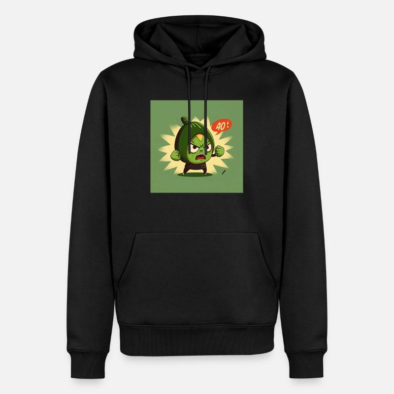 Really ? - Angry avocado - Männer Premium Bio Hoodie - Schwarz