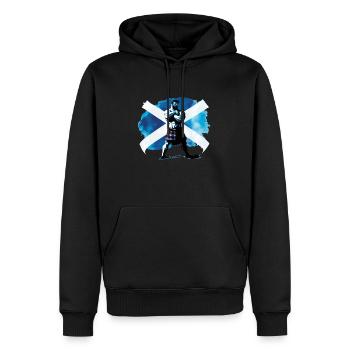 Schottland Flagge Highlander im Schottenrock - Männer Premium Bio Hoodie - Schwarz - Vorne - Nico (187cm)