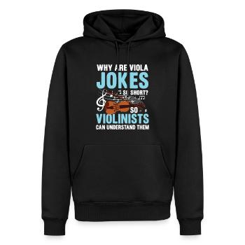Why Are Viola Jokes So Short? Violinists - Männer Premium Bio Hoodie - Schwarz - Vorne - Nico (187cm)