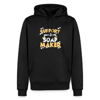 Seife Soap Hygiene Waschen Seifenherstellung - Männer Premium Bio Hoodie - Schwarz - Vorne - Nico (187cm)