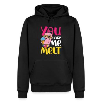 You Make Me Melt für eine Eis Liebhaber - Männer Premium Bio Hoodie - Schwarz - Vorne - Nico (187cm)