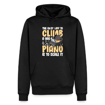 To Climb A High Piano Is To Scale It - Männer Premium Bio Hoodie - Schwarz - Vorne - Nico (187cm)