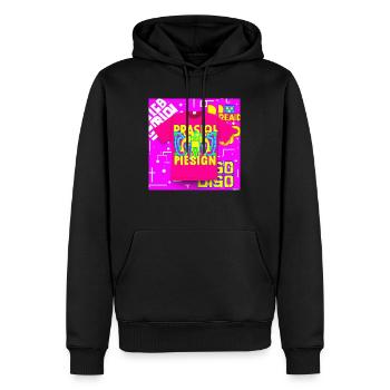 T-shirt fluo - Sweat à capuche Premium bio Homme - noir - Devant - Nico (187cm)