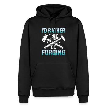 I'd Rather Be Forging - Männer Premium Bio Hoodie - Schwarz - Vorne - Nico (187cm)