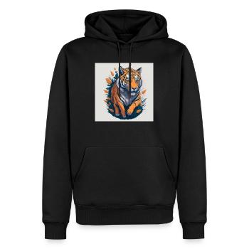 Laufender Tiger - Männer Premium Bio Hoodie - Schwarz - Vorne - Nico (187cm)
