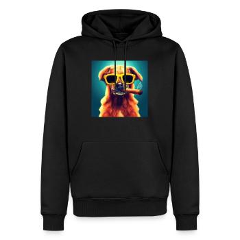 Chien brun cool - Sweat à capuche Premium bio Homme - noir - Devant - Nico (187cm)