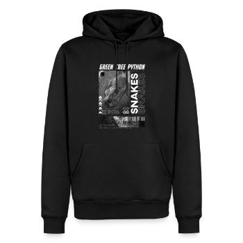 Green Tree Python Gardien de reptiles Streetwear moderne - Sweat à capuche Premium bio Homme - noir - Devant - Nico (187cm)