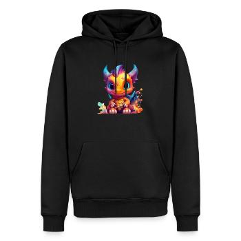 dexs84 graffiti cute fire dragon baby - Männer Premium Bio Hoodie - Schwarz - Vorne - Nico (187cm)