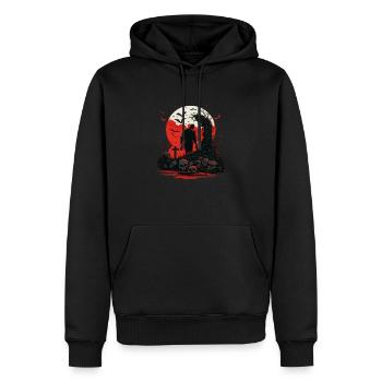 serious - Men’s Premium Organic Hoodie - black - Front - Nico (187cm)