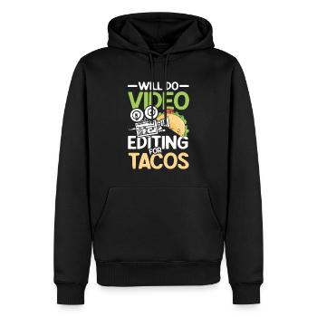 Will Do Video Editing For Tacos - Männer Premium Bio Hoodie - Schwarz - Vorne - Nico (187cm)