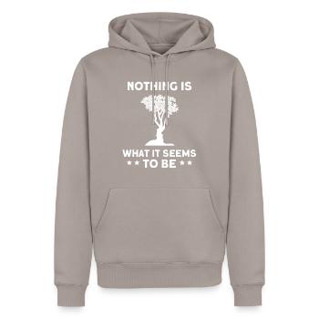 Nothing Is What It Seems To Be - Men’s Premium Organic Hoodie - taupe - Front - Nico (187cm)