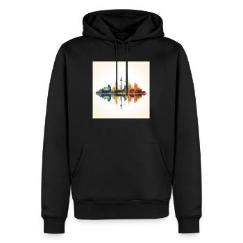 Horizon de Düsseldorf - Sweat à capuche Premium bio Homme - noir - Devant - Nico (187cm)