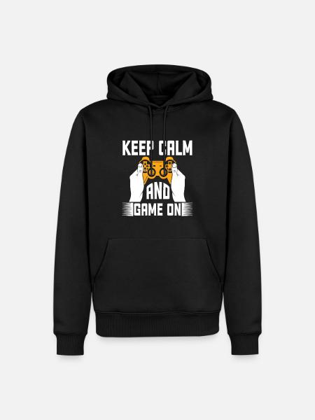Restez calme et jouez - Sweat à capuche Premium bio Homme - noir