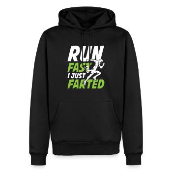 Run Fast I Just Farted für einen Jogger und - Männer Premium Bio Hoodie - Schwarz - Vorne - Nico (187cm)