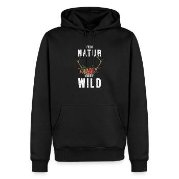 Von Natur aus Wild I Jagd Motiv - Männer Premium Bio Hoodie - Schwarz - Vorne - Nico (187cm)