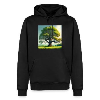 Eternal Oak - Men’s Premium Organic Hoodie - black - Front - Nico (187cm)