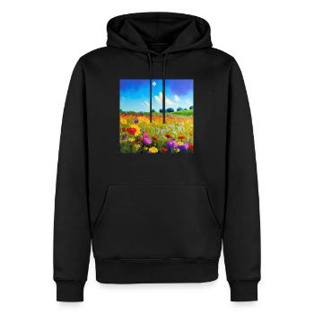 Harmonie sauvage #Nature - Sweat à capuche Premium bio Homme - noir - Devant - Nico (187cm)