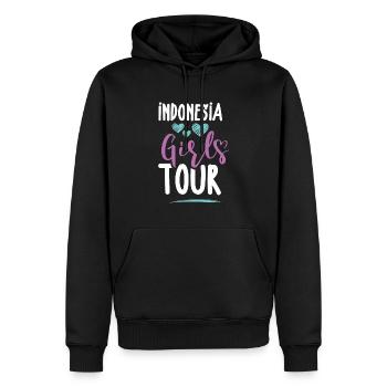 Tournée des filles en Indonésie - Sweat à capuche Premium bio Homme - noir - Devant - Nico (187cm)
