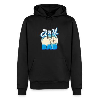 The Cool Dad - Männer Premium Bio Hoodie - Schwarz - Vorne - Nico (187cm)