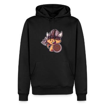 Wikinger Katze Kinder Valhalla Krieger - Männer Premium Bio Hoodie - Schwarz - Vorne - Nico (187cm)