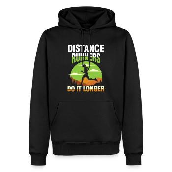 Distance Runners Do It Longer für einen Jogger - Männer Premium Bio Hoodie - Schwarz - Vorne - Nico (187cm)