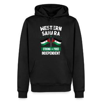 Sahara occidental - Sweat à capuche Premium bio Homme - noir - Devant - Nico (187cm)
