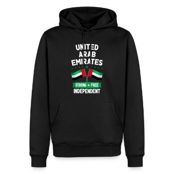 Emirats Arabes Unis - Sweat à capuche Premium bio Homme - noir - Devant - Nico (187cm)