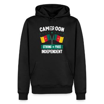 Kamerun - Männer Premium Bio Hoodie - Schwarz - Vorne - Nico (187cm)