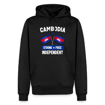 Cambodge - Sweat à capuche Premium bio Homme - noir - Devant - Nico (187cm)