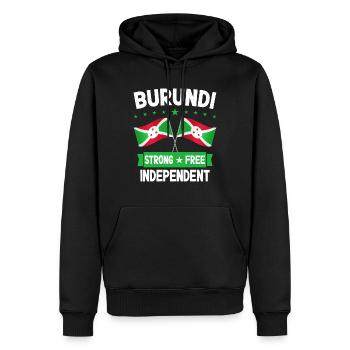 Burundi - Männer Premium Bio Hoodie - Schwarz - Vorne - Nico (187cm)