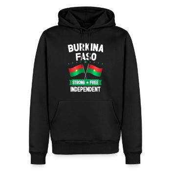 Burkina Faso - Sweat à capuche Premium bio Homme - noir - Devant - Nico (187cm)