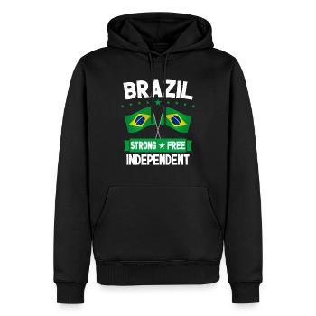 Brasilien - Männer Premium Bio Hoodie - Schwarz - Vorne - Nico (187cm)