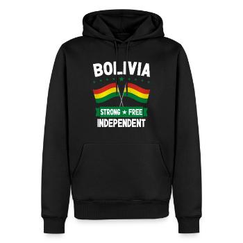 Bolivien - Männer Premium Bio Hoodie - Schwarz - Vorne - Nico (187cm)