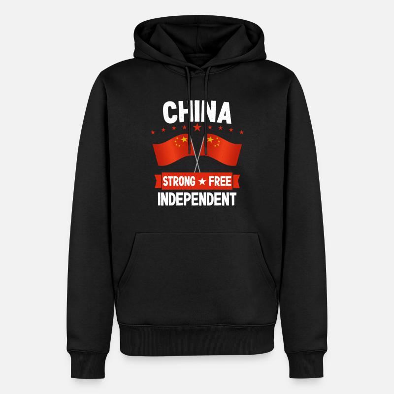 China - Männer Premium Bio Hoodie - Schwarz