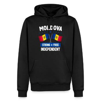 Moldova - Men’s Premium Organic Hoodie - black - Front - Nico (187cm)