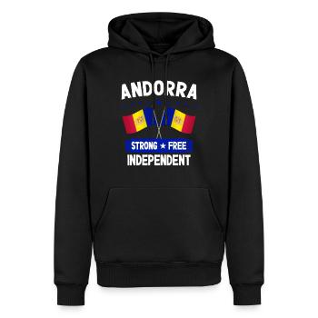 Andorra - Männer Premium Bio Hoodie - Schwarz - Vorne - Nico (187cm)