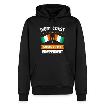 Elfenbeinküste - Männer Premium Bio Hoodie - Schwarz - Vorne - Nico (187cm)