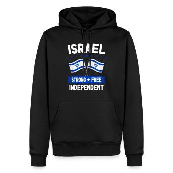 Israël - Sweat à capuche Premium bio Homme - noir - Devant - Nico (187cm)