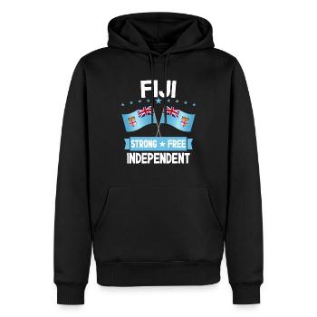 Fidschi - Männer Premium Bio Hoodie - Schwarz - Vorne - Nico (187cm)