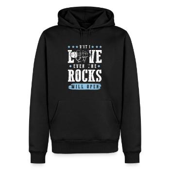 Rock - Sweat à capuche Premium bio Homme - noir - Devant - Nico (187cm)