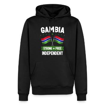 Gambie - Sweat à capuche Premium bio Homme - noir - Devant - Nico (187cm)