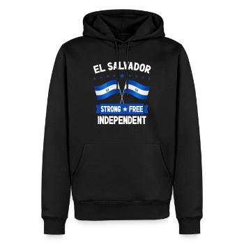 El Salvador - Männer Premium Bio Hoodie - Schwarz - Vorne - Nico (187cm)